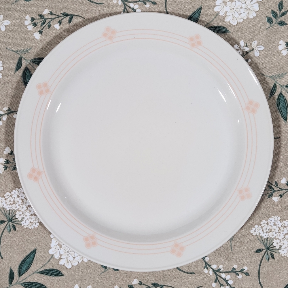Mayer China 12" Serving Platter 285 Peach Trim Round Serving Plate Vintage VTG